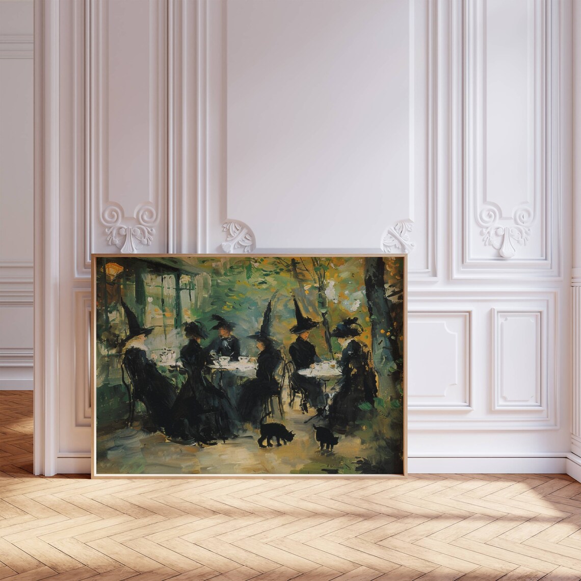 Witch Cafe, Witchy Impressionist Halloween Art Print - Image 7