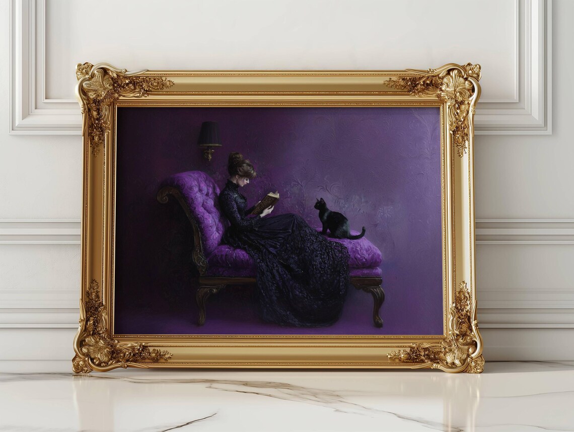 Victorian Woman Reading, Moody Library Wall Art - Image 6