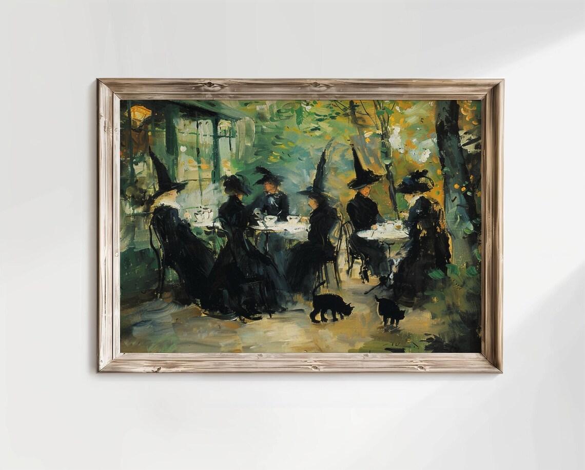 Witch Cafe Halloween Impressionist Witches Art Print - Image 4