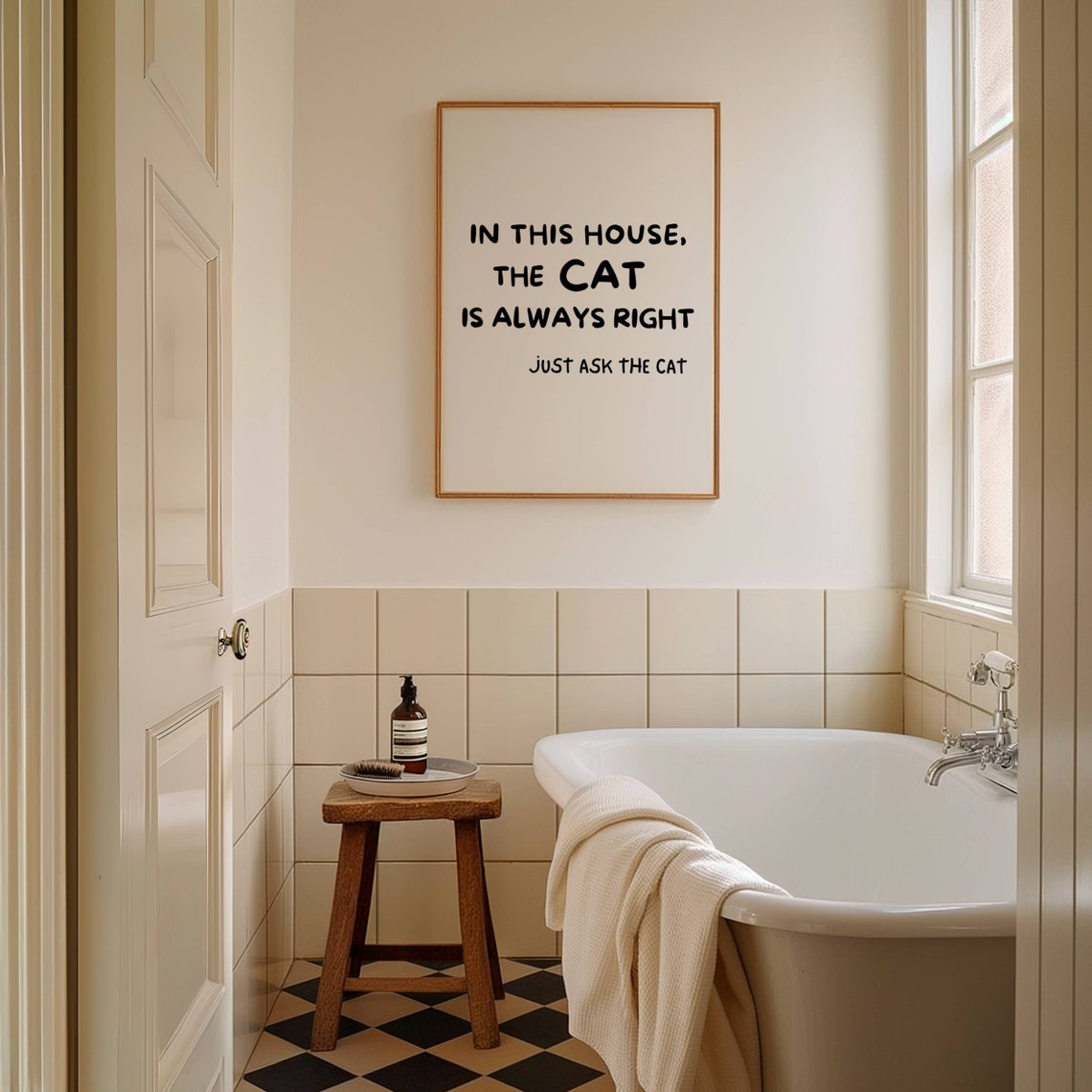 In This House the Cat Is Always Right Funny Cat Quote Poster - Image 3