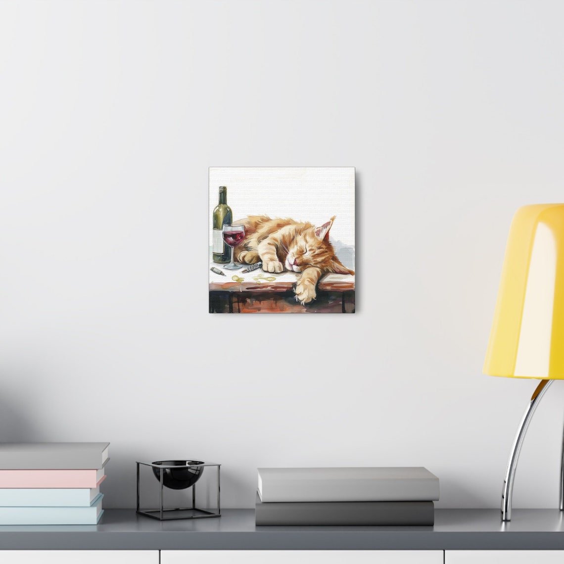 Orange Cat Sleeping Beside a Wine Bottle With Corkscrew Poster - Image 2