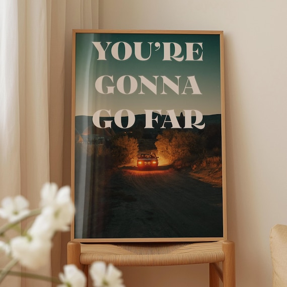 Noah Kahan You're Gonna Go Far Lyric Poster Night Drive Car Photo Art