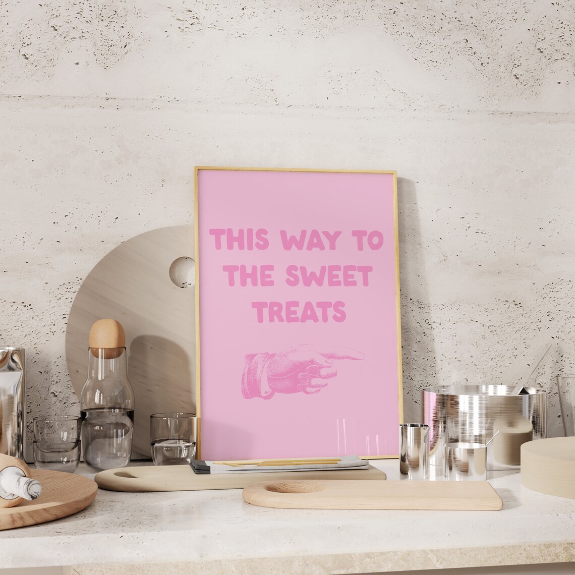 Sweet Treats Kitchen Wall Art, Girly Preppy Poster