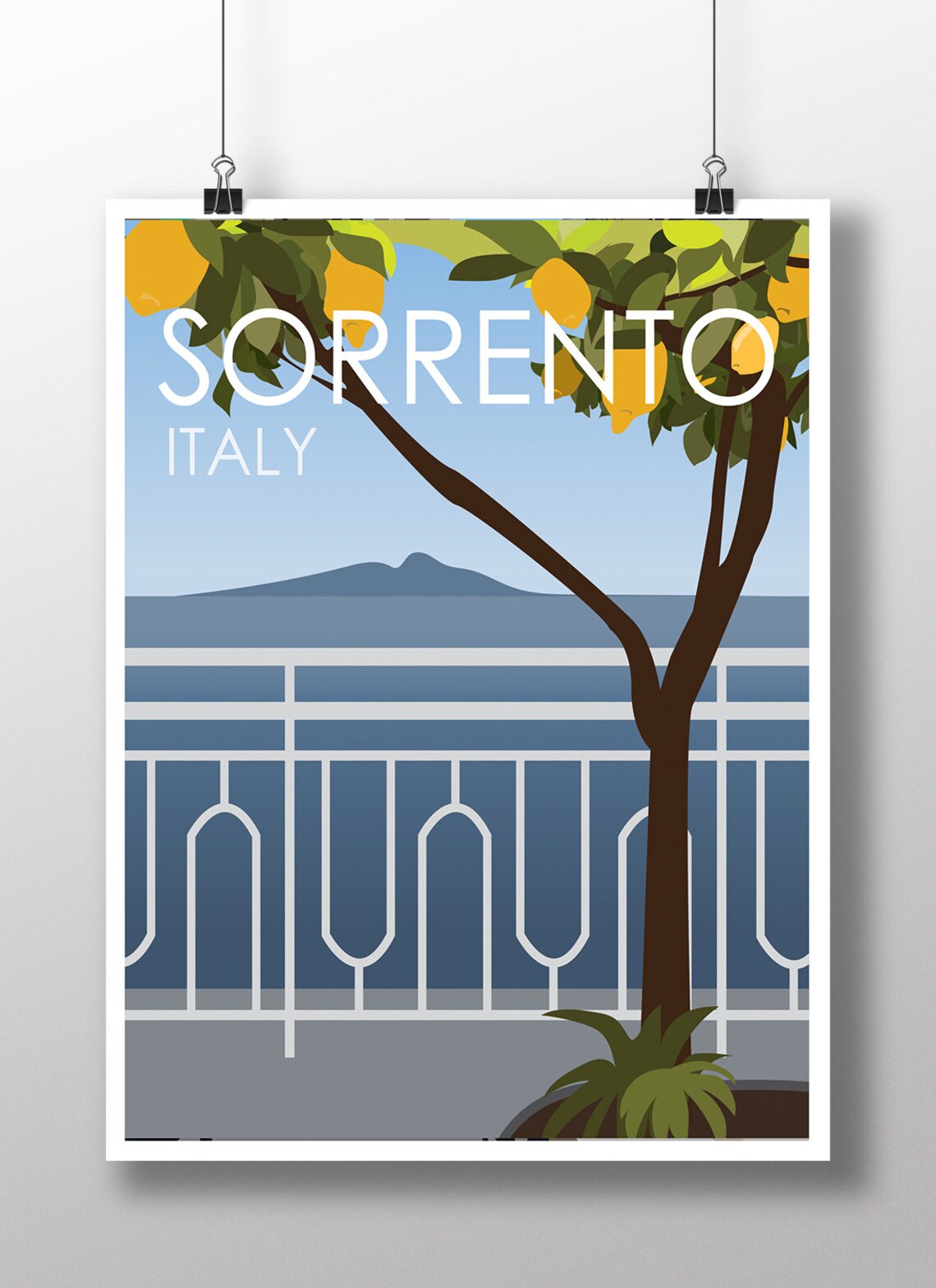 Sorrento Italy Travel Poster, European Travel Print