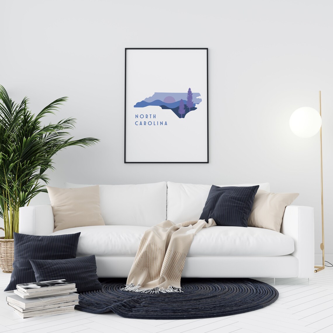 North Carolina State Minimalist Travel Poster