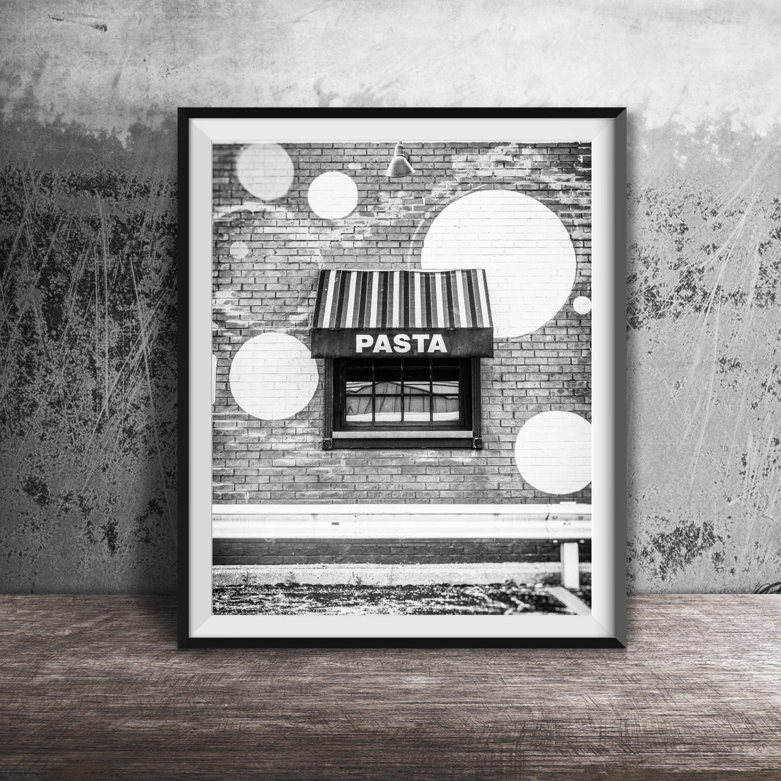 Pasta Window Striped Awning Brick Wall Polka Dot Photo Poster - Image 2