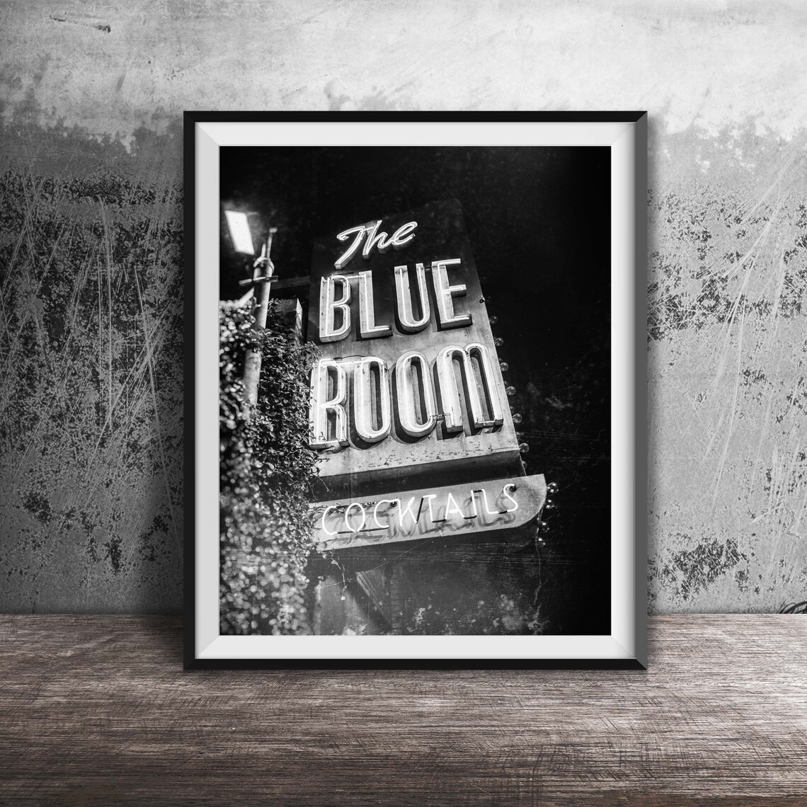 The Blue Room Cocktails Night Neon Sign Los Angeles Vintage Art Poster - Image 2