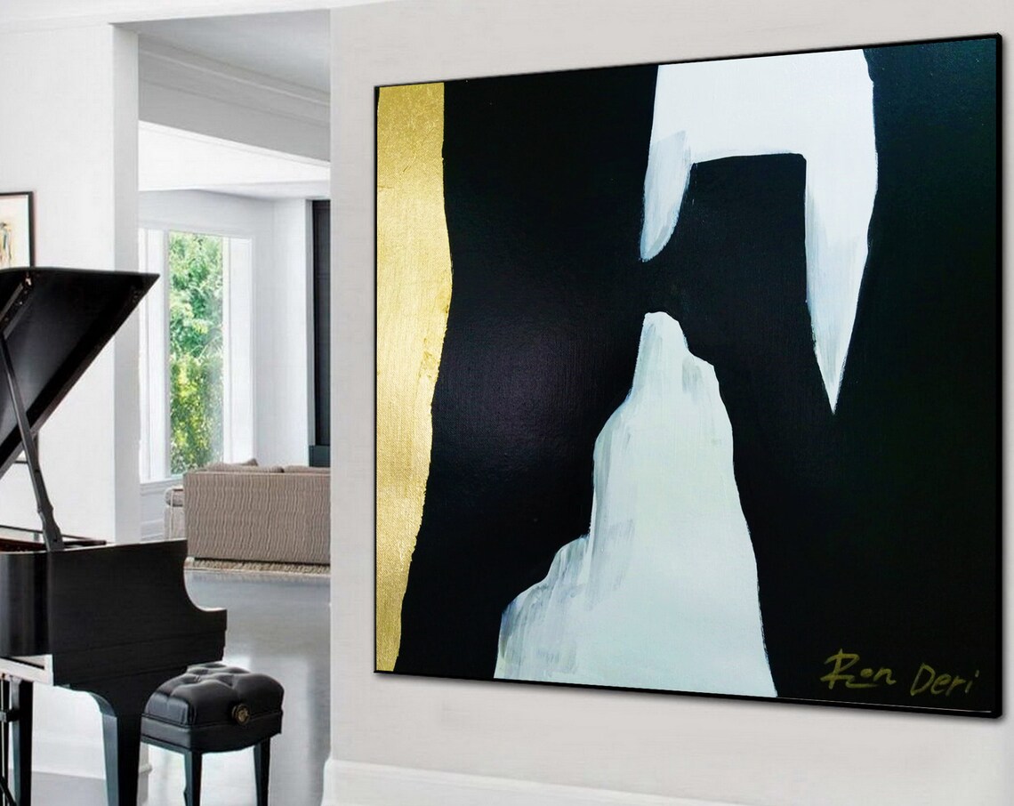 Gold Leaf Abstract Painting, Contemporary Art Print - Image 5