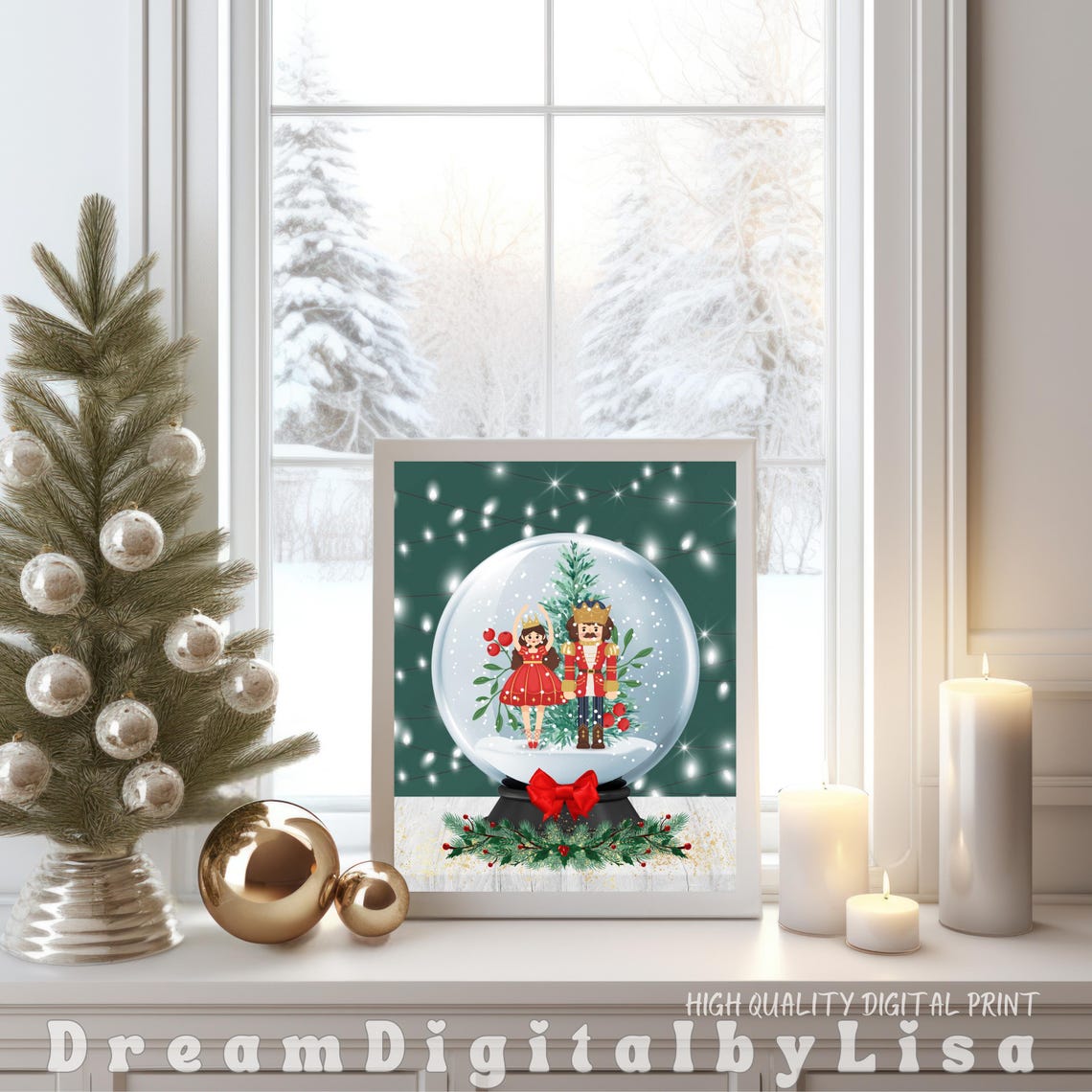 Nutcracker Snow Globe Ballerina Christmas Ballet Holiday Scene Poster - Image 4