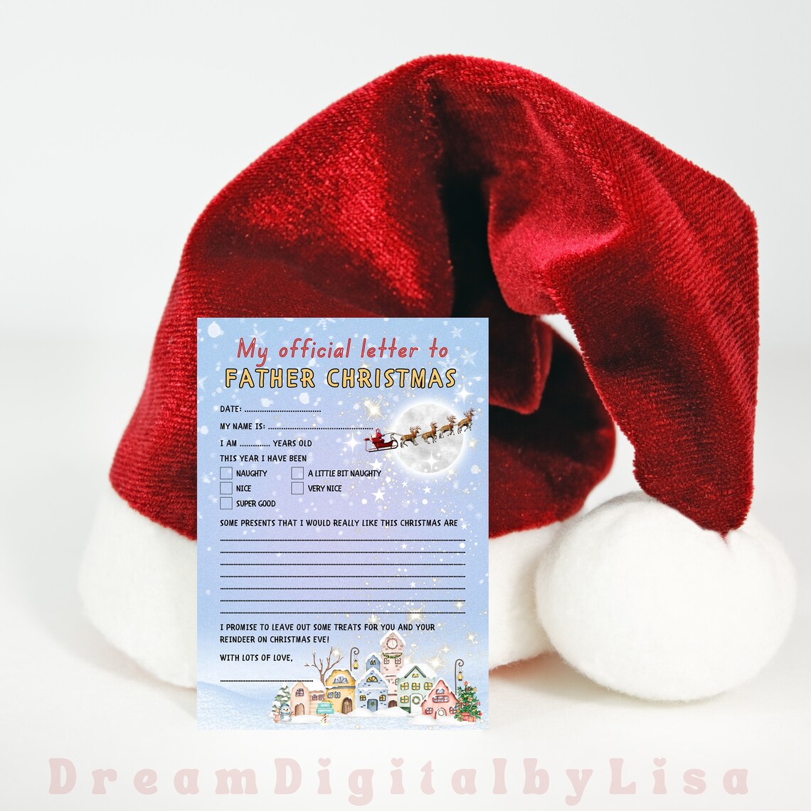 Letter To Father Christmas Fill In Card Kids Christmas Wishlist Print - Image 3