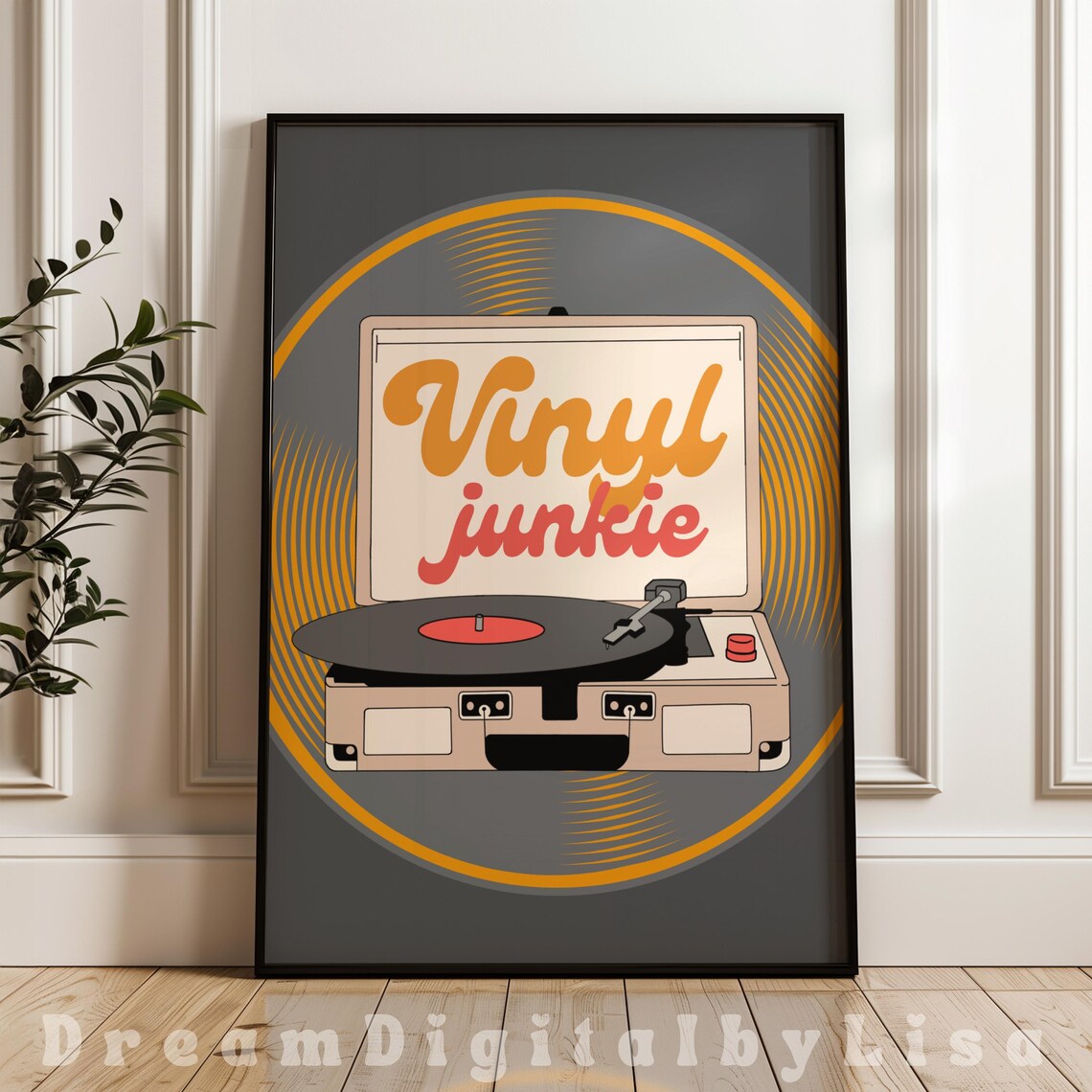Retro Vinyl Record Junkie, Music Lovers Gift
