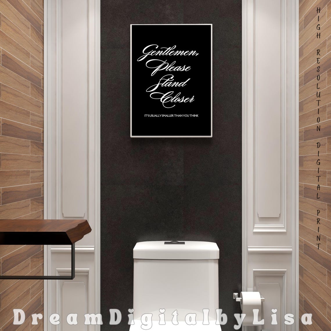 Gentlemen Please Stand Closer Funny Bathroom Humor Script Poster - Image 3