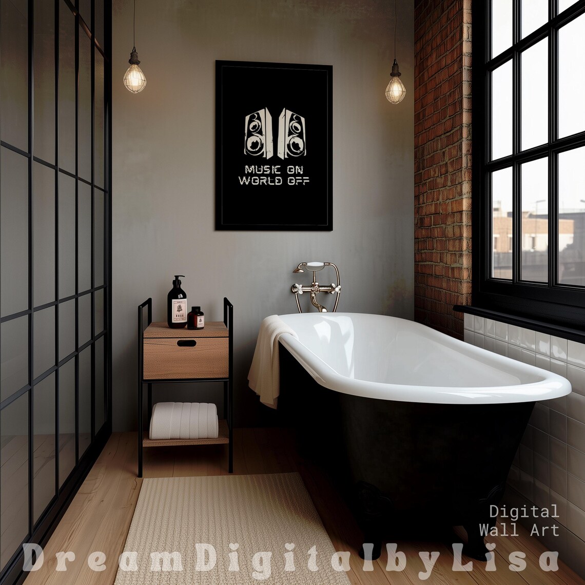 Music On World Off Music Quote, Bedroom Decor - Image 2