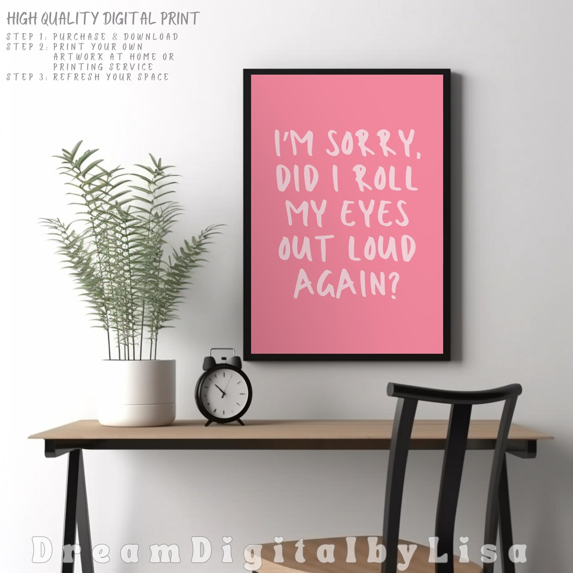 Sarcastic Humour Quote Print, Girls Bedroom Decor - Image 2