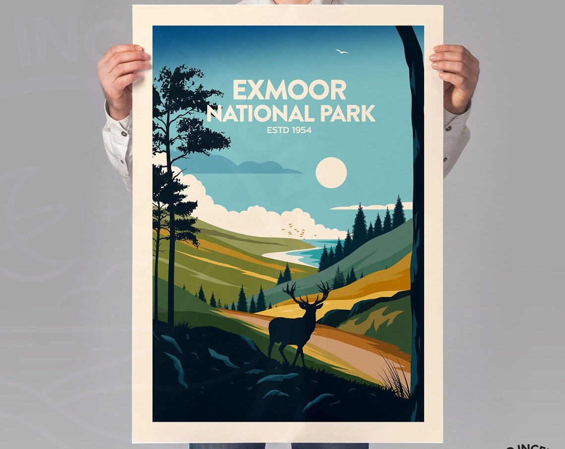 Exmoor National Park Travel Poster, Hiking Gift - Image 3