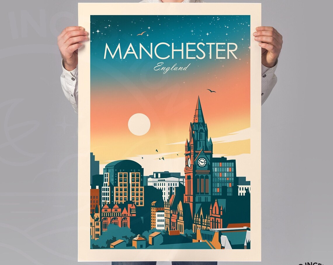 Manchester Travel Poster, England City Print - Image 2