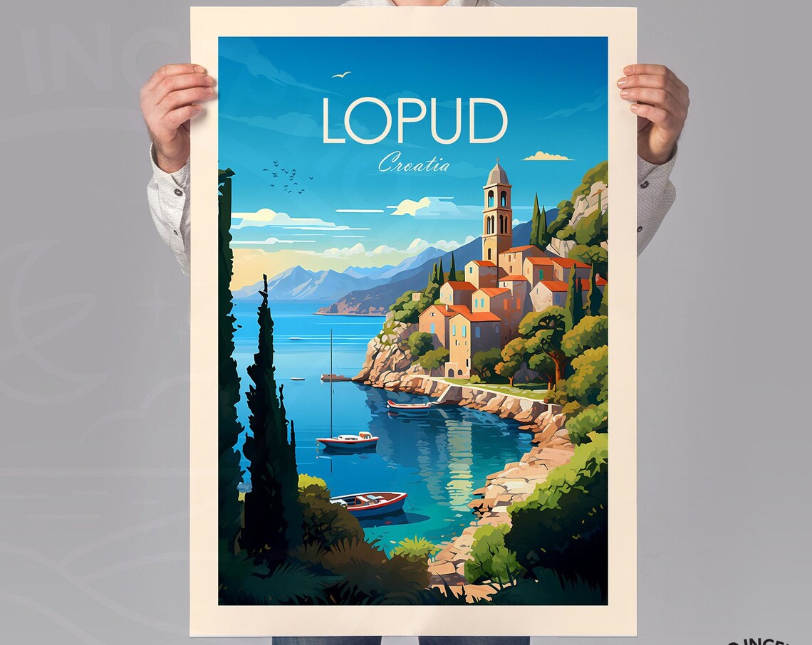 Croatia Travel Print, Lopud Travel Poster - Image 3