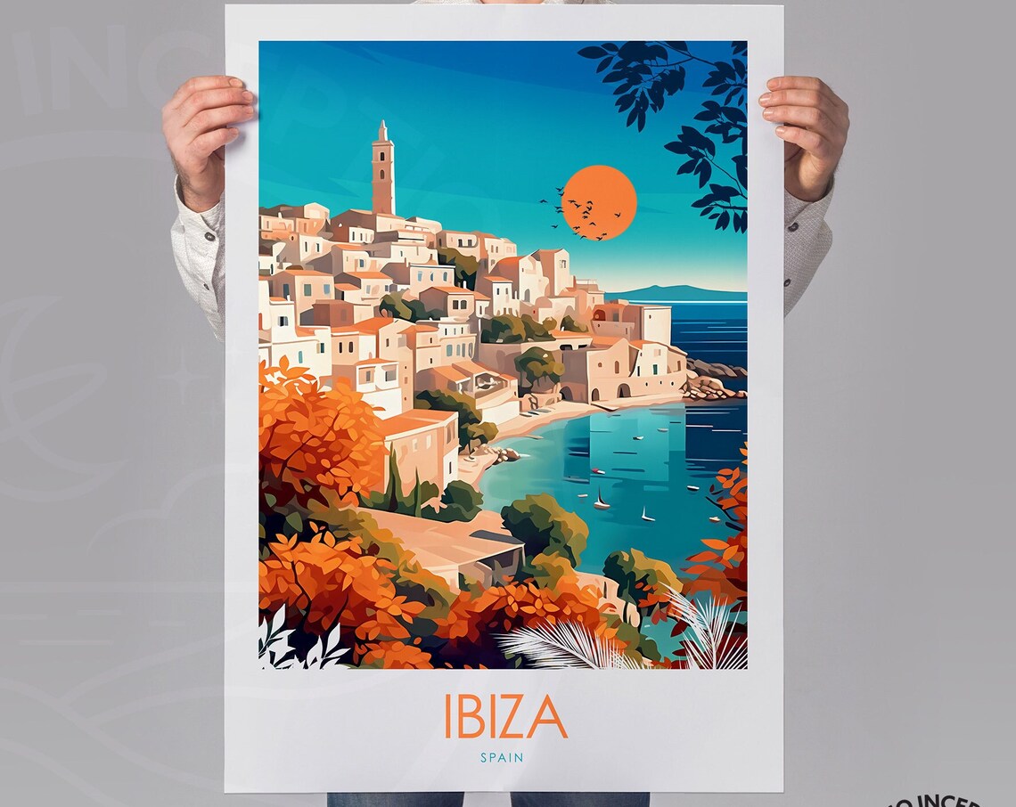 Ibiza Spain Travel Poster, Travel Gift Home Decor - Image 2