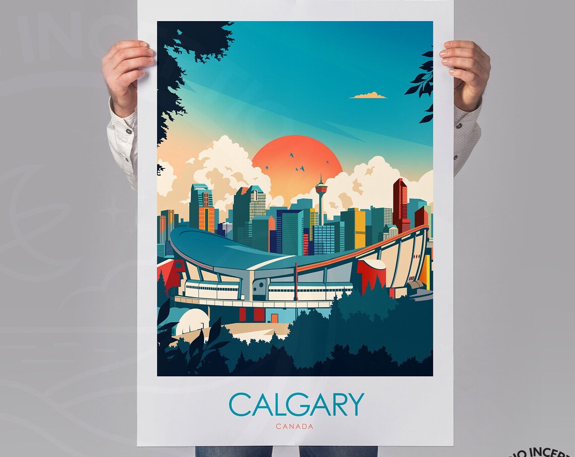 Calgary Canada Travel Poster, City Wall Art - Image 2