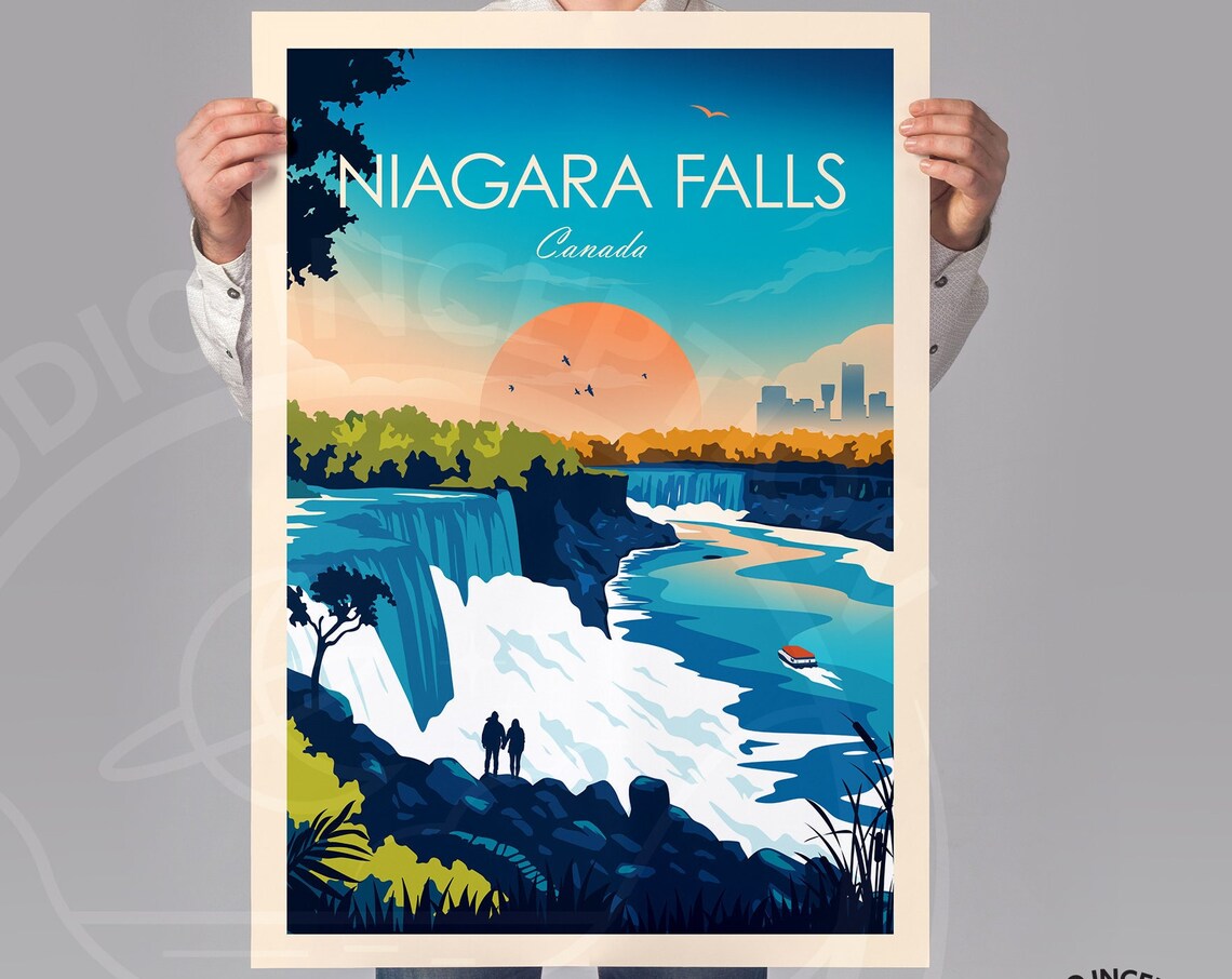 Canada Travel Print, Ontario Niagara Falls Travel Poster - Image 2