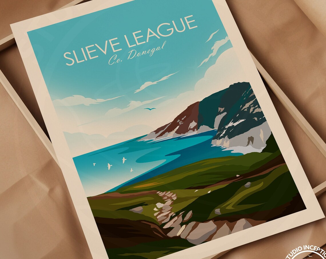 Sliabh Liag Travel Poster, Traditional Style - Image 3