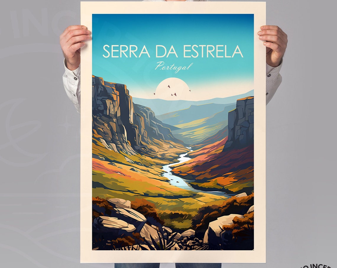 Serra Da Estrela Portugal Valley Gorge Sunset Vintage Style Poster - Image 2