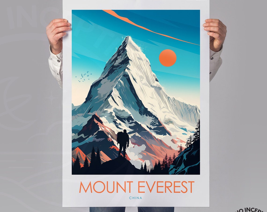 Mount Everest China Mountain Climb Adventure Summit Peak Travel Poster - Image 2