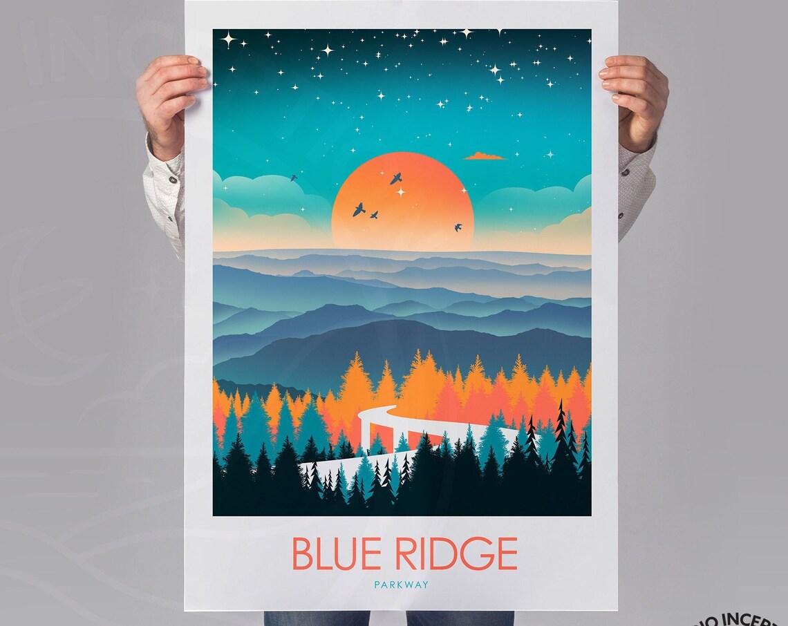 Blue Ridge Mountains Travel Poster, Wall Art Print - Image 2