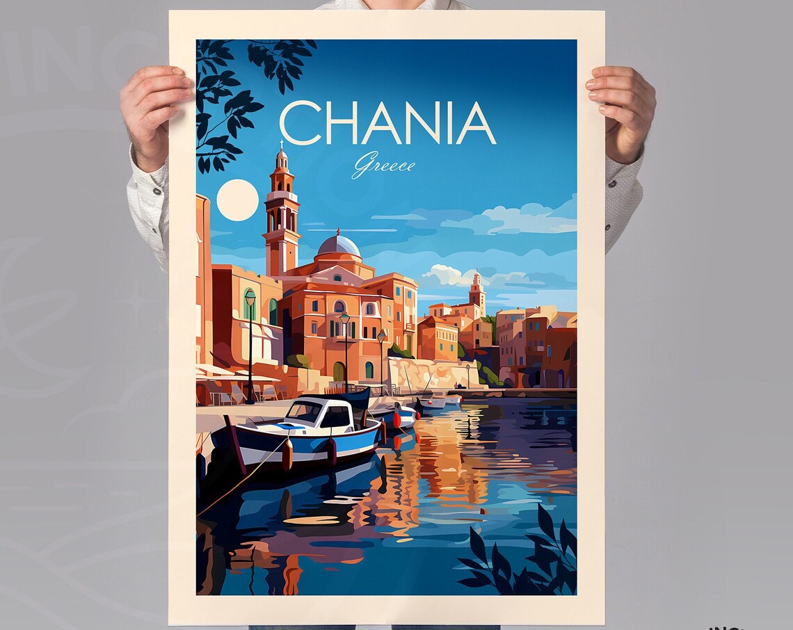 Chania Traditional Travel Poster, Crete Greece - Image 3