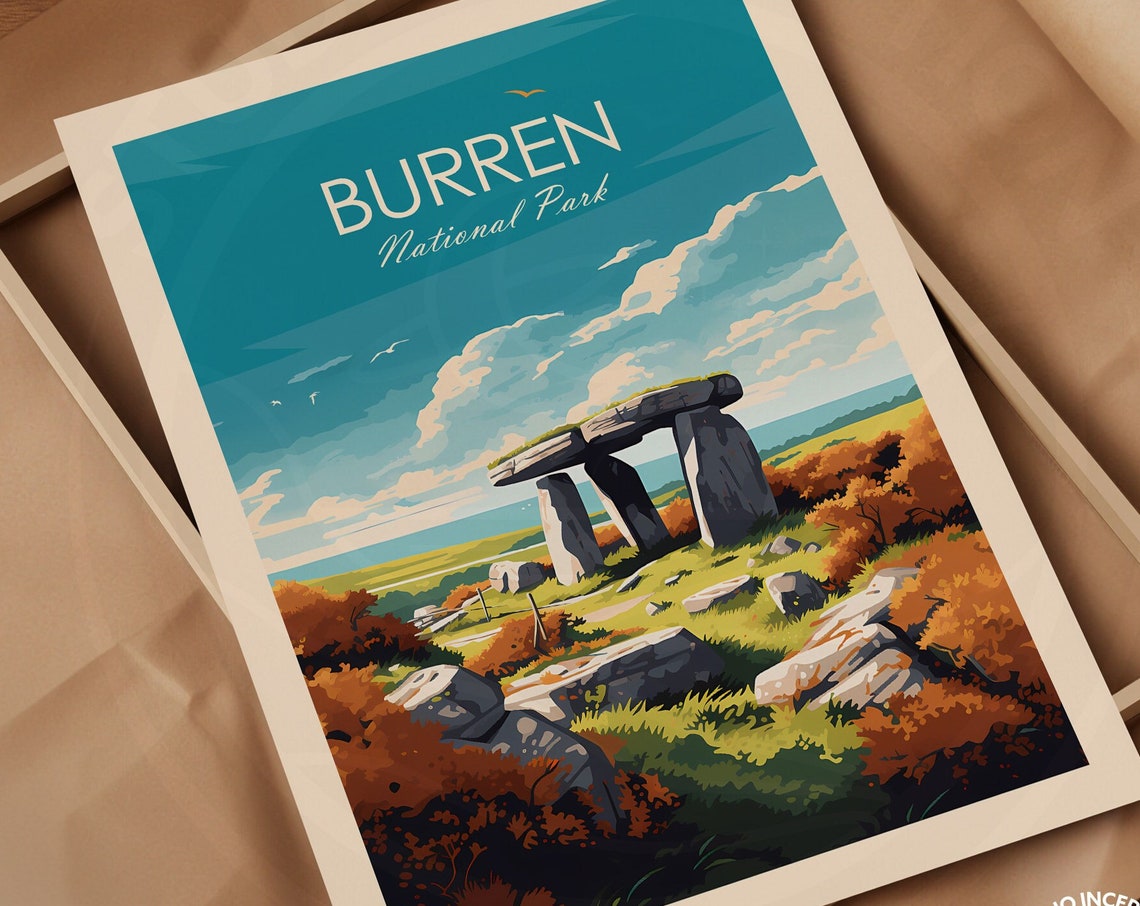 Burren National Park Dolmen Ireland Limestone Landscape Poster - Image 3