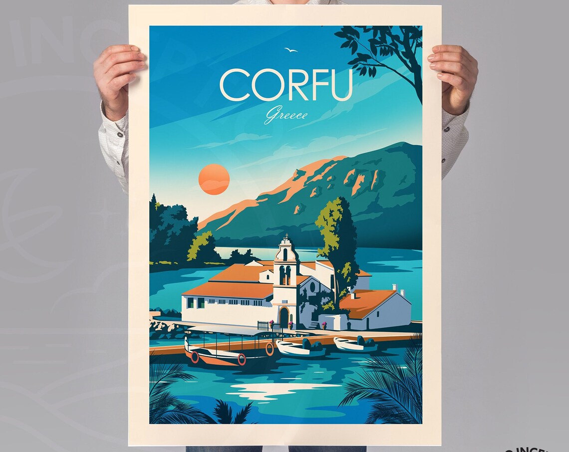 Corfu Greece Traditional Travel Poster, Wall Decor - Image 3