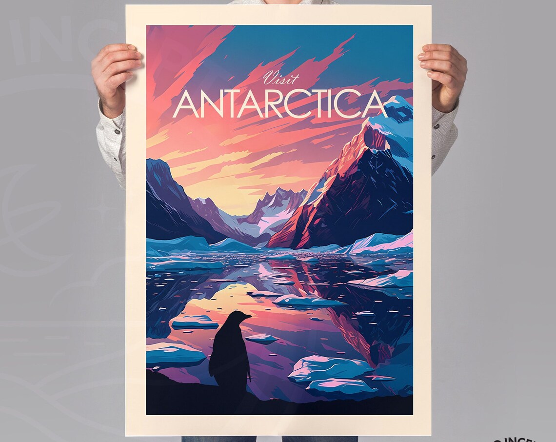 Antarctica Traditional Travel Poster Art Print - Image 2