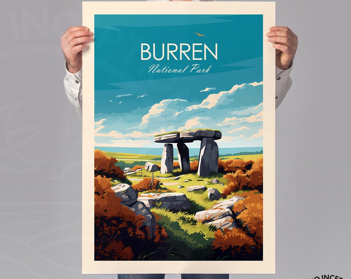 Burren National Park Dolmen Ireland Limestone Landscape Poster - Image 2