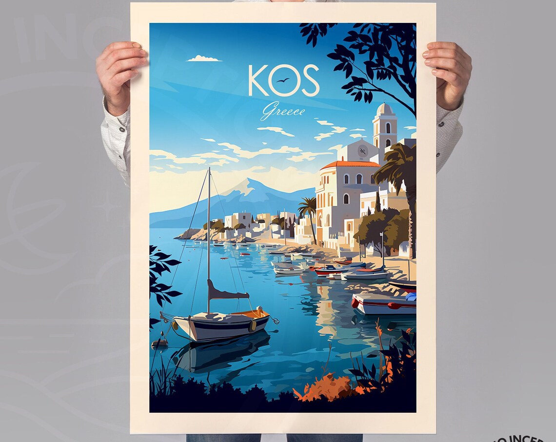 Kos Aegean Sea Travel Poster, Greece Place - Image 2