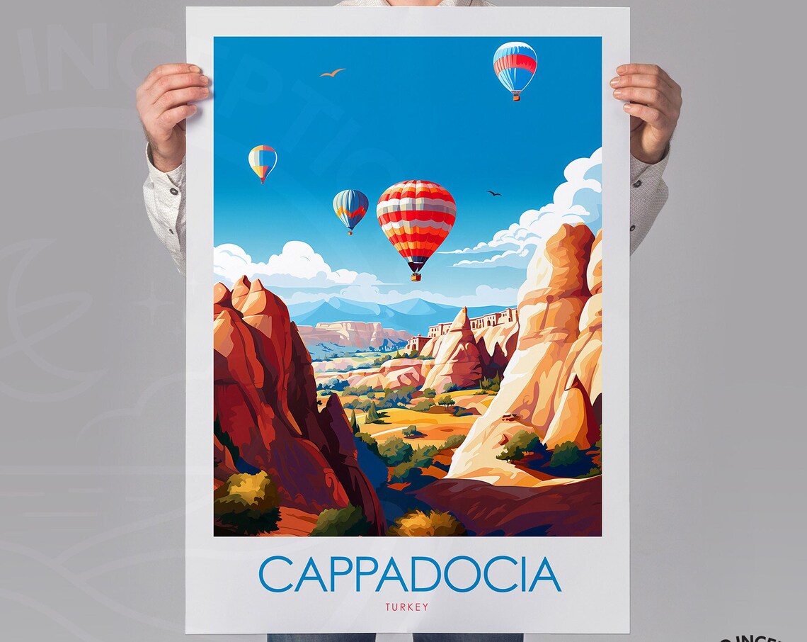 Cappadocia Turkey Hot Air Balloon Festival Rock Valley Poster - Image 2