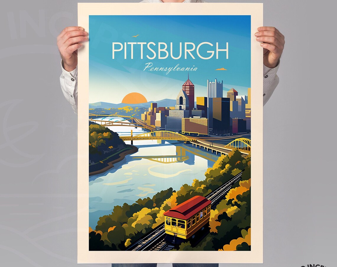 Pittsburgh Ohio Wall Hanging Travel Poster - Image 2