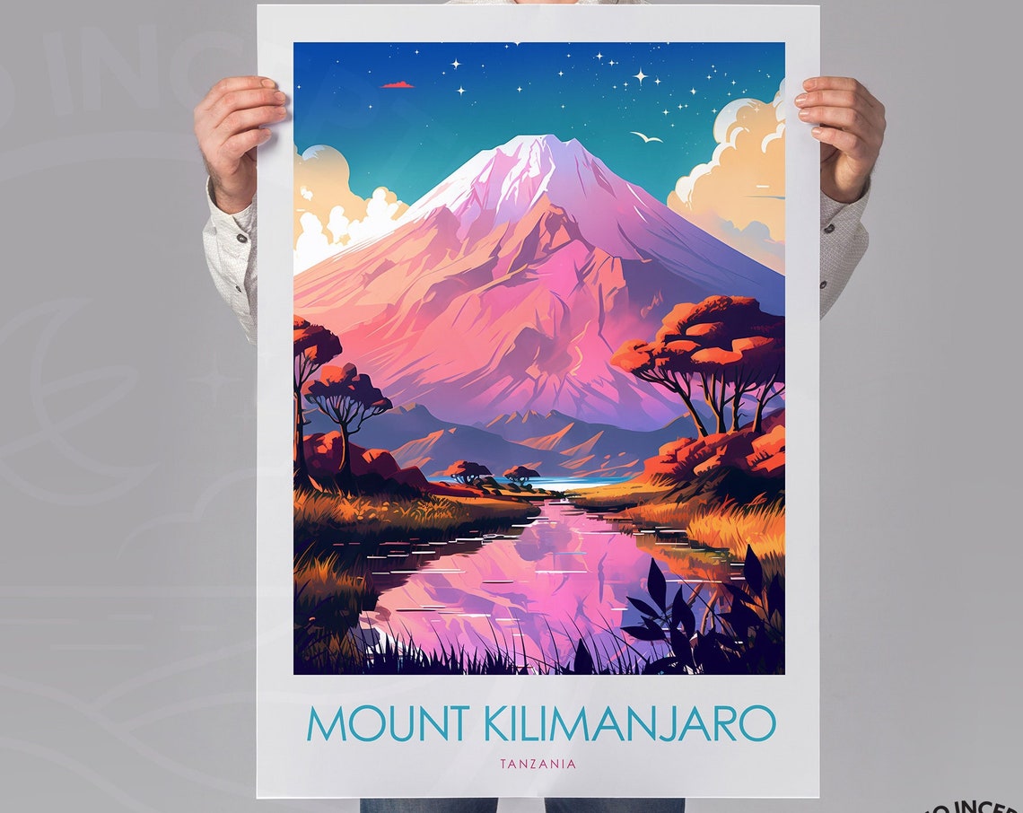 Mount Kilimanjaro Tanzania Snowcapped Peak Sunset Travel Poster - Image 2