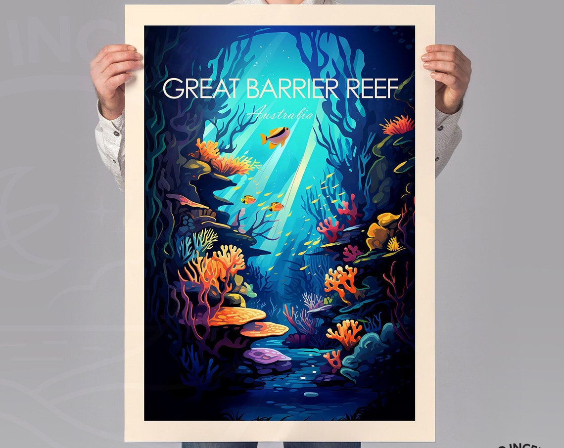 Great Barrier Reef Australia Underwater Coral Fish Diving Poster - Image 2