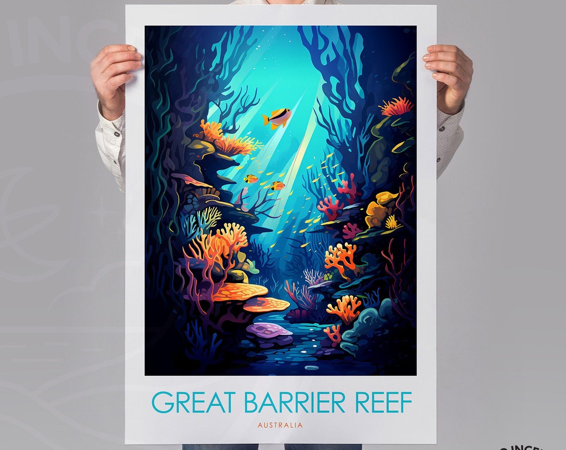 Great Barrier Reef Australia Coral Ocean Tropical Fish Wall Poster - Image 3