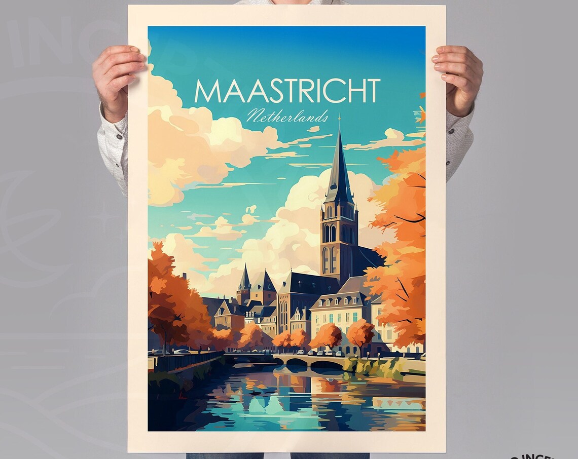 Maastricht Travel Poster, Netherlands City Art Print - Image 3