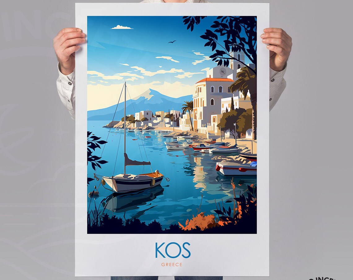 Kos Greece Travel Poster, European Island Scene - Image 3