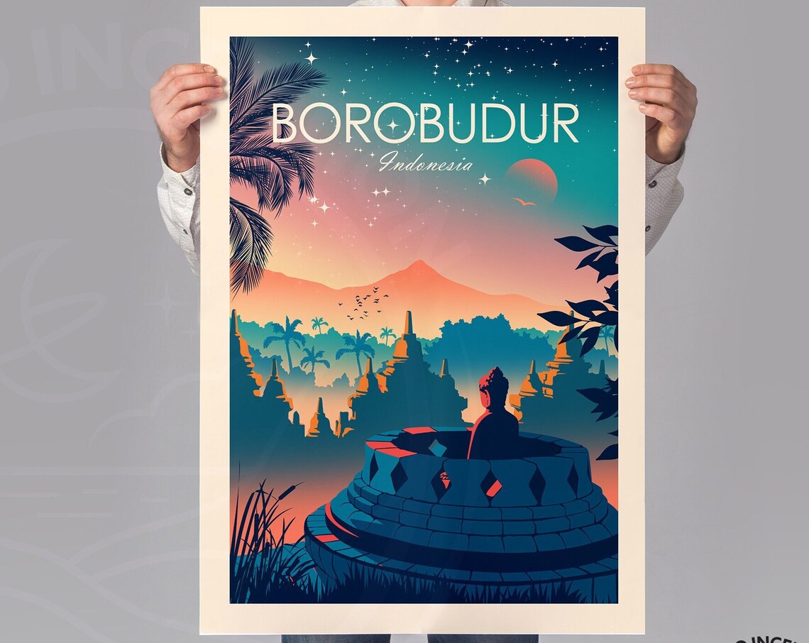 Borobudur Temple Indonesia Travel Poster - Image 2
