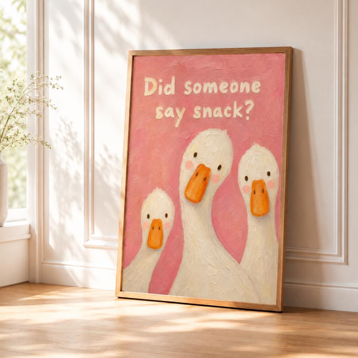 Funny Goose Print Funky Kitchen Wall Art Retro Dining Room Decor