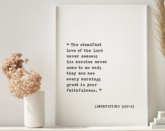 The Steadfast Love Of The Lord Never Ceases Bible Verse Wood Sign Lamentations 32223 Living Room Decor Scripture Wall Art