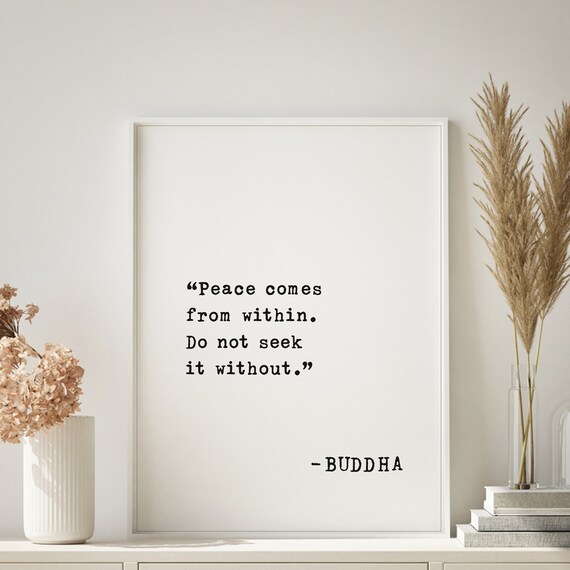 Buddha Inner Peace Quote Peace Comes From Within Minimalist Poster