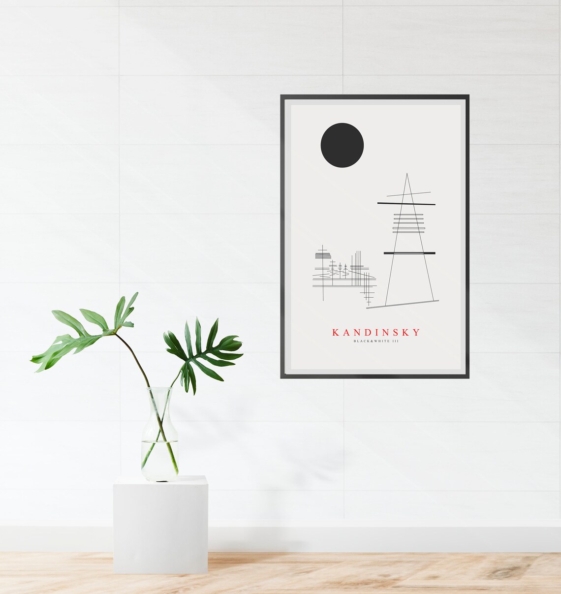 Wassily Kandinsky Black And White III Abstract Circle Tower Line Poster - Image 3