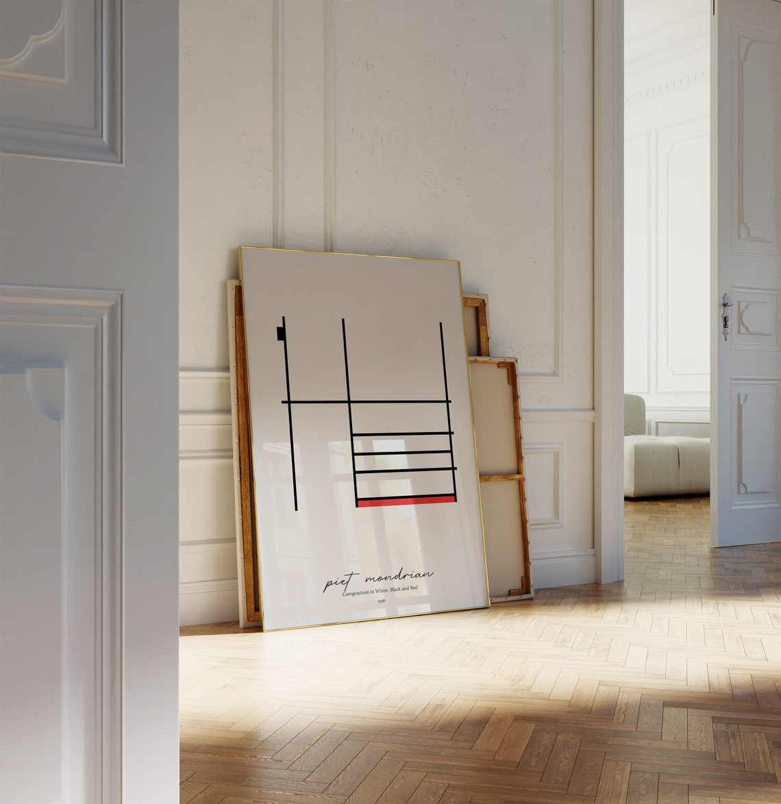 Piet Mondrian Composition White Black Red 1936 Minimalist Grid Poster - Image 2