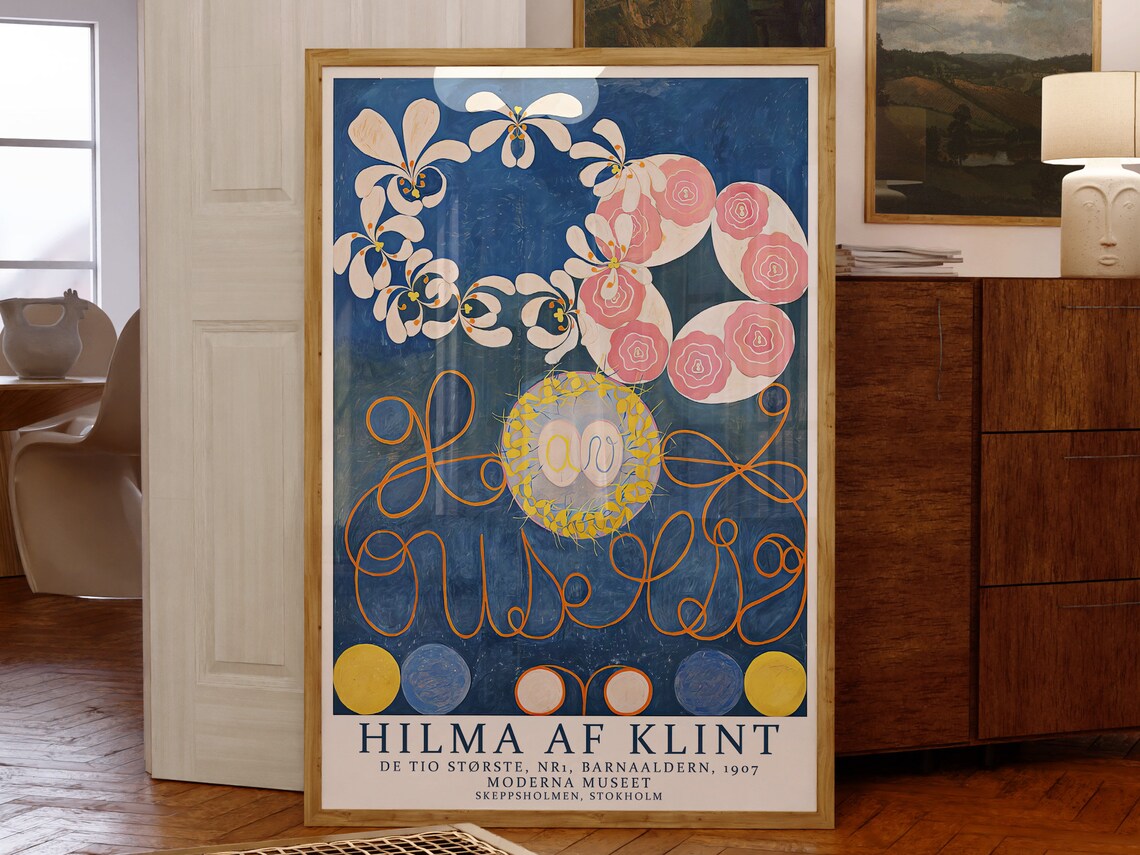 Hilma af Klint 1907 Childhood Abstract Blue Floral Art Poster