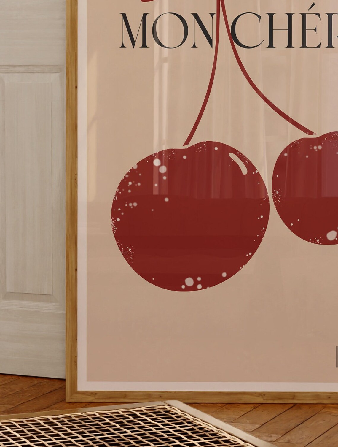 Cherry Poster, Retro Preppy Food Art Print - Image 3