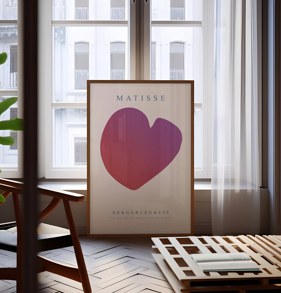 Henri Matisse The Heart Pink Magenta Love Shape Berggruen Poster - Image 3